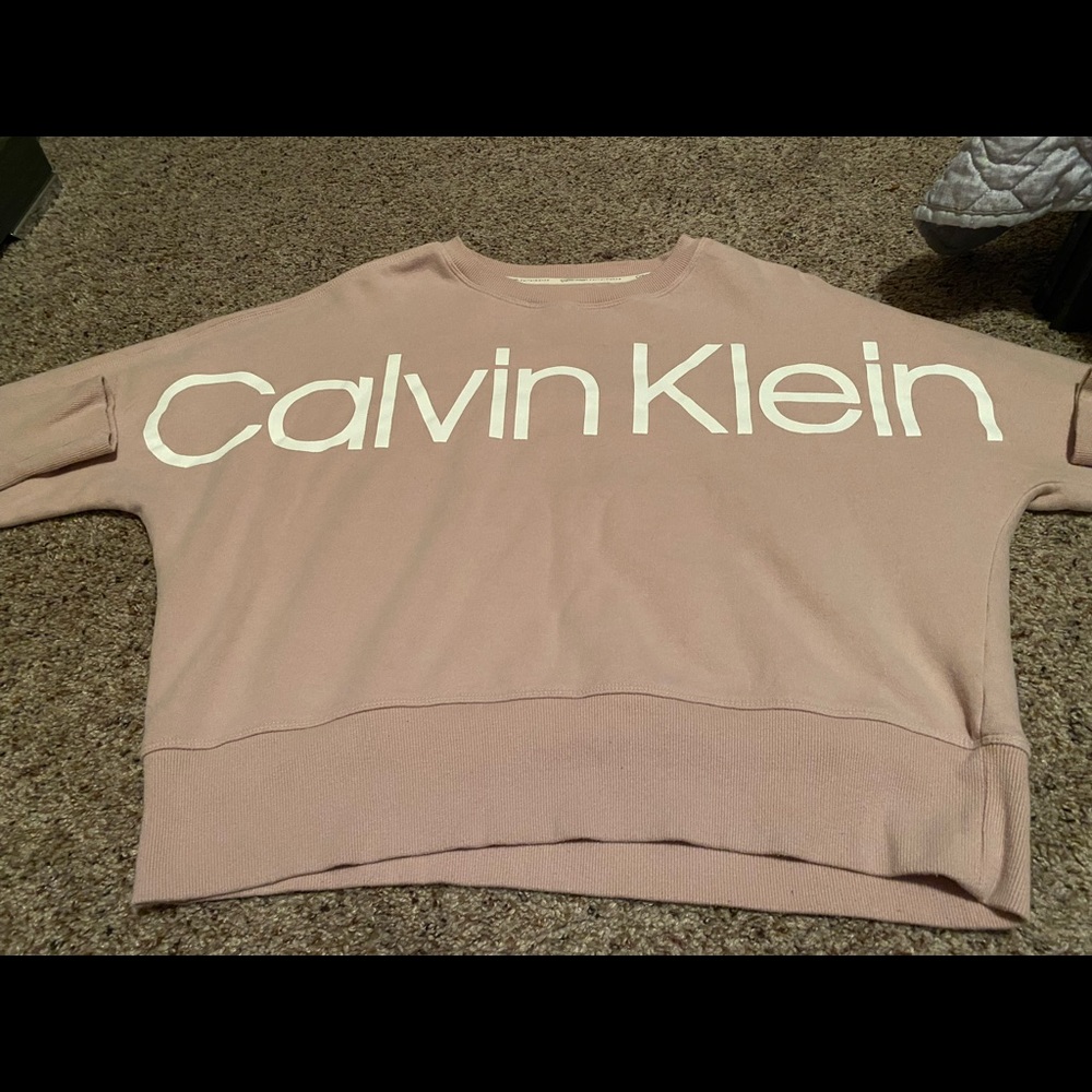 Calvin Klein Light Pink Cropped Long Sleeved Shirt